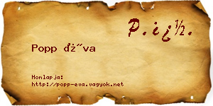 Popp Éva névjegykártya